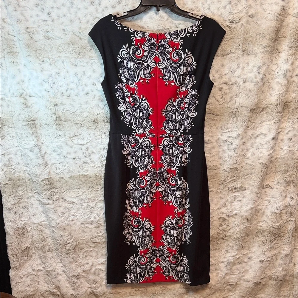 Chic London Times Black and Red Floral Dress M - Picture 2 of 3